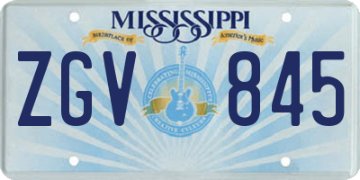 MS license plate ZGV845