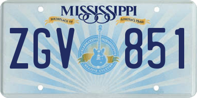 MS license plate ZGV851