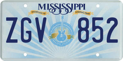 MS license plate ZGV852