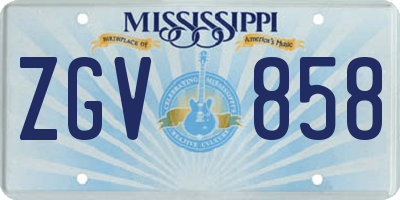 MS license plate ZGV858