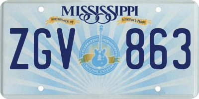 MS license plate ZGV863