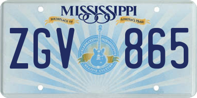 MS license plate ZGV865
