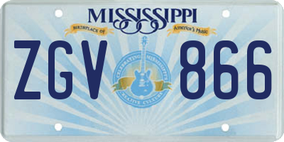 MS license plate ZGV866
