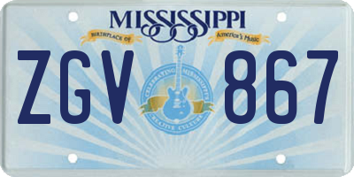 MS license plate ZGV867