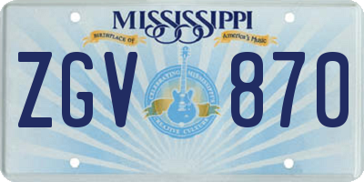 MS license plate ZGV870