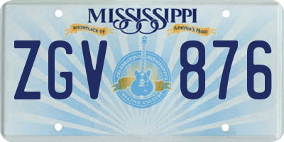MS license plate ZGV876