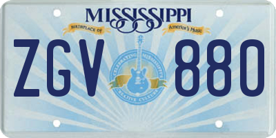 MS license plate ZGV880