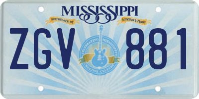 MS license plate ZGV881