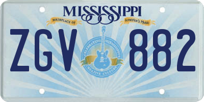 MS license plate ZGV882