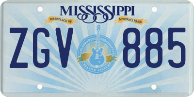 MS license plate ZGV885