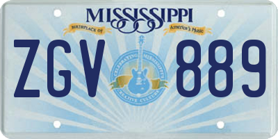 MS license plate ZGV889