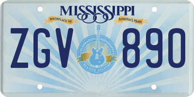 MS license plate ZGV890