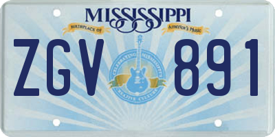 MS license plate ZGV891