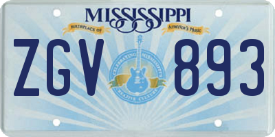 MS license plate ZGV893