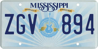 MS license plate ZGV894