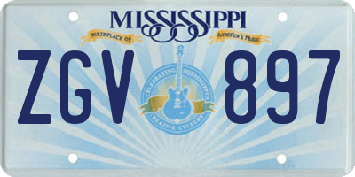 MS license plate ZGV897
