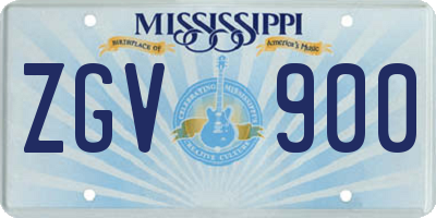 MS license plate ZGV900