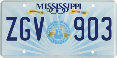 MS license plate ZGV903