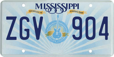 MS license plate ZGV904