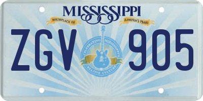 MS license plate ZGV905