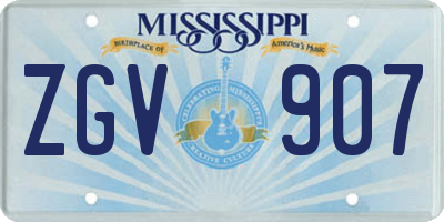MS license plate ZGV907