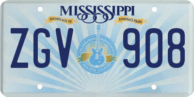 MS license plate ZGV908