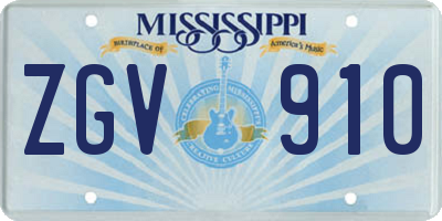 MS license plate ZGV910