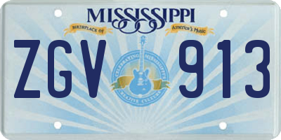 MS license plate ZGV913