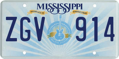 MS license plate ZGV914