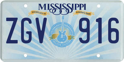 MS license plate ZGV916