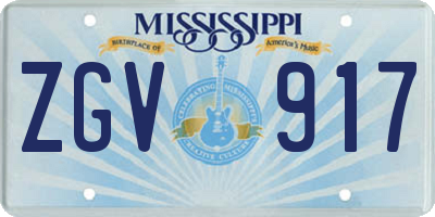MS license plate ZGV917