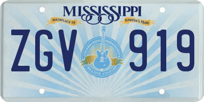 MS license plate ZGV919