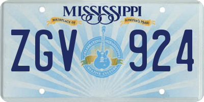 MS license plate ZGV924