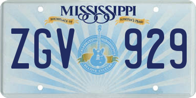 MS license plate ZGV929