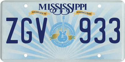 MS license plate ZGV933