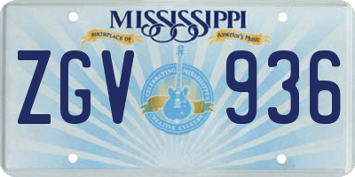 MS license plate ZGV936