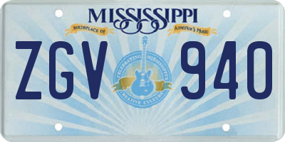 MS license plate ZGV940