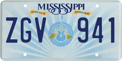 MS license plate ZGV941