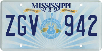 MS license plate ZGV942