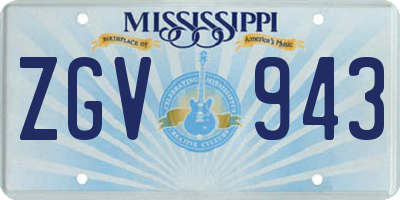 MS license plate ZGV943