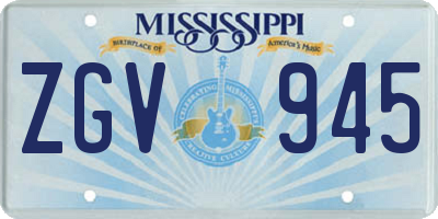 MS license plate ZGV945