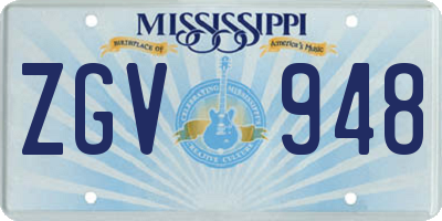 MS license plate ZGV948