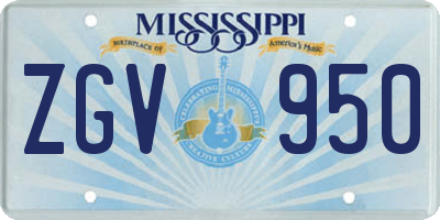 MS license plate ZGV950