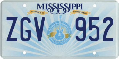 MS license plate ZGV952