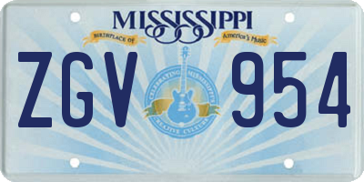 MS license plate ZGV954