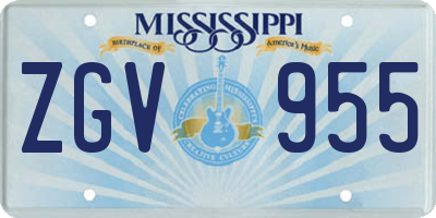MS license plate ZGV955