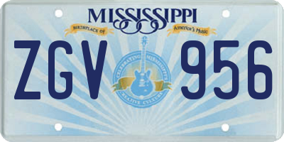MS license plate ZGV956