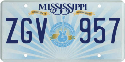 MS license plate ZGV957