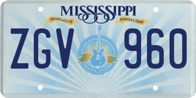 MS license plate ZGV960