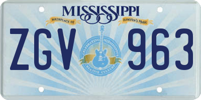 MS license plate ZGV963